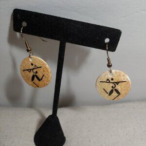 Alchemist symbol wire earrings.